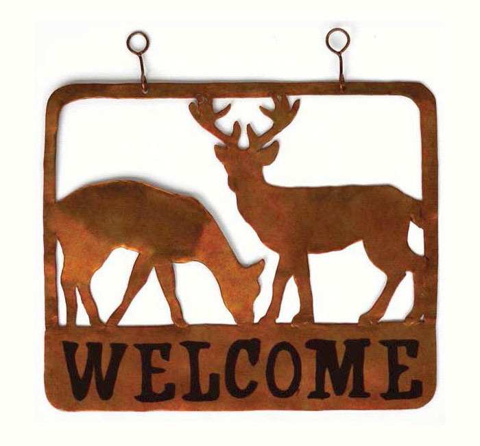 Doe and Buck Welcome Sign